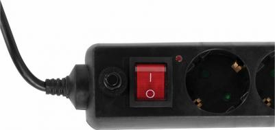 Сетевой фильтр U-351, 5 розеток, заземление, выключатель, 10А, длина 1,8 м, черный – фото 5