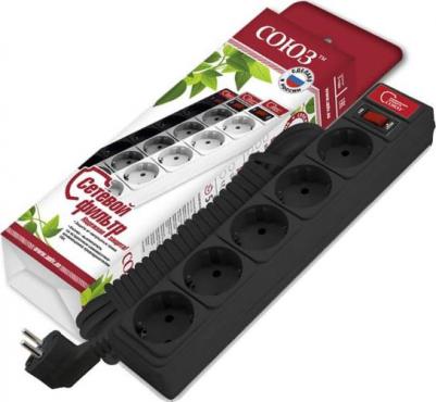 Сетевой фильтр ПВС 3*0,75, 5м, черный, премиум упаковка 1337К