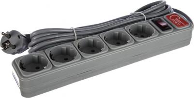 Удлинитель с сетевым фильтром 5х5м 10А ПВС 3х0.75 сер. 1330 – фото 2