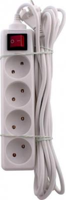 Удлинитель бытовой сетевой 4 розетки 5 метров с выключателем без заземления 220вт – фото 2