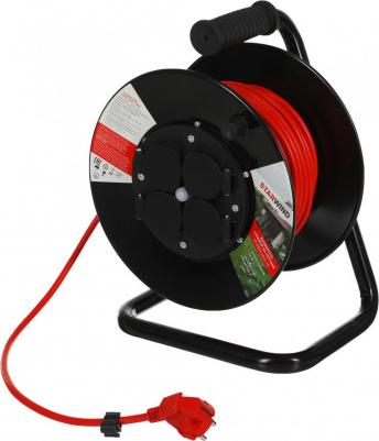 Удлинитель силовой ST-PSR4.20 / G-16 4x2.0кв.мм 4розет. 20м ПВС 16A катушка черный – фото 6