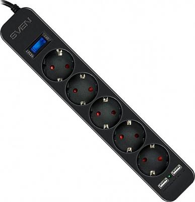 Сетевой фильтр SF-05LU 5 розеток 2xUSB 5 м – фото 1