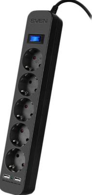 Сетевой фильтр SF-05LU 5 розеток 2xUSB 5 м