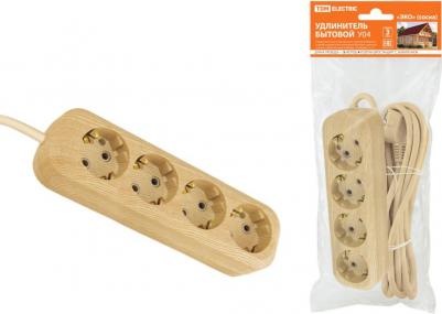 Удлинитель бытовой У04 4 гнезда, 5метров,2П+3, ПВС 3х1мм2 Эко 16А/250В, цена за 1 шт 4690259257209
