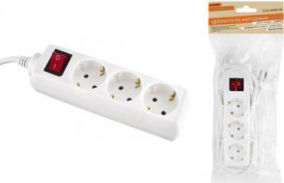 Удлинитель серия "Народная" УН03В выключатель, 3 гнезда, 1,5 метра SQ1303-1100 – фото 3