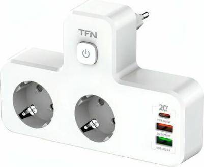 Сетевой фильтр power 5 белый 2 розетки 2xUSB A + USB-C – фото 1