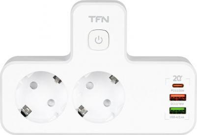 Сетевой фильтр power 5 белый 2 розетки 2xUSB A + USB-C – фото 4