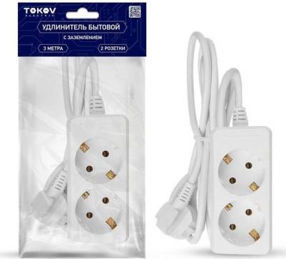 Удлинитель TKE-C01-BU2-3-1-Z (2х3 м, с заземлением) – фото 1