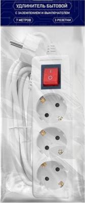Удлинитель TKE-C01-BU3-7-1-ZV (3х7 м, с заземлением, с выключателем) – фото 2
