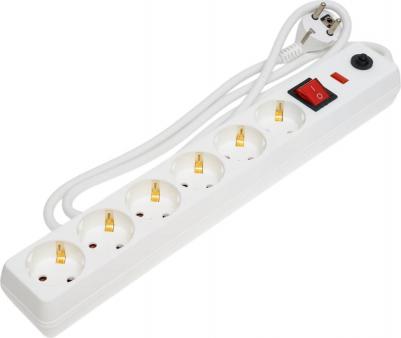 Удлинитель Удлинитель-сетевой фильтр с выключателем и защитой от перегрузки 6 розеток кабель ПВС 3х1,5м2 1.5м 15200