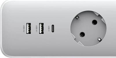 Сетевой фильтр CD286, 3-розетки, 2xUSB, 1xUSB Type-C, 2 м, белый – фото 4
