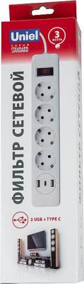 Сетевые фильтры S-GSR4-3 U2C1 WHITE/GREY, цена за 1 шт