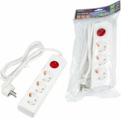 Удлинитель бытовой UL-00010013 3 розетки с заземлением 1.5 м 3500 Вт цвет белый – фото 1