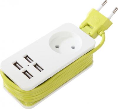 Удлинители бытовые S-CT1-1,5U WHITE/GREEN, цена за 1 шт – фото 3
