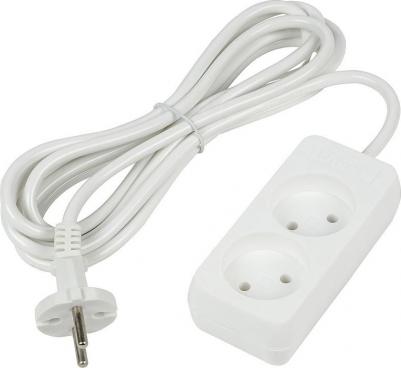 Удлинители бытовые S-CU2-3 WHITE, цена за 1 шт