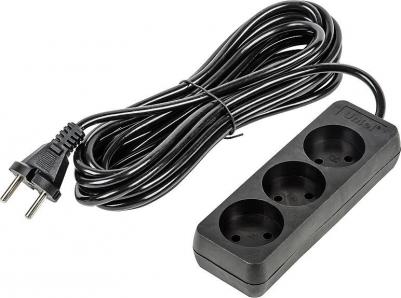 Удлинители бытовые S-CU3-5 BLACK, цена за 1 шт