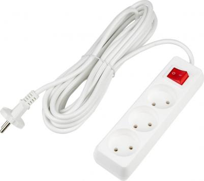 Удлинители бытовые S-CU3-7B WHITE, цена за 1 шт