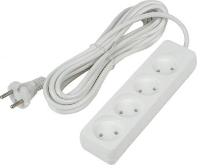 Удлинители бытовые S-CU4-5 WHITE, цена за 1 шт