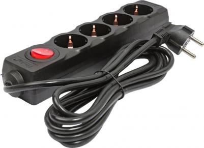 Удлинители бытовые S-GCU4-3B BLACK, цена за 1 шт