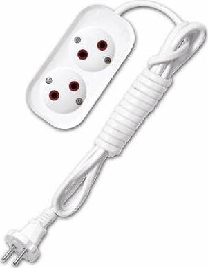 Удлинитель 2х2м без заземл. 10А IP20 Е-202 АБС-пл. ПВС 2х0.75 9631959 – фото 1