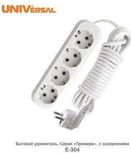 Удлинитель 4х5м с заземл. 13А IP20 Е-304 АБС-пл. ПВС 3х1 9631982 – фото 6