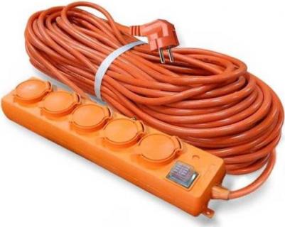 Удлинитель 5х10м с заземл. 16А IP44 У10-026 с выкл. с индик. ПВС 3х1.5 розетки с защ. крышкой 9633922 – фото 6