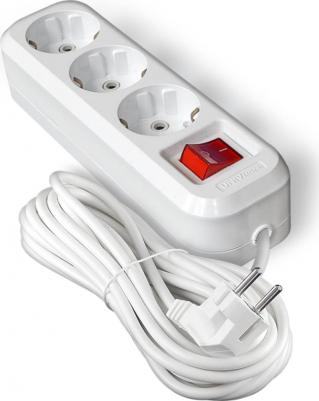 Удлинитель s-303а пвс 3/1,5 3гн. с заземлением, с выключателем, длина 10м 1729