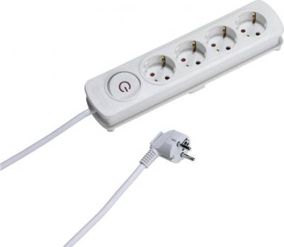Сетевой фильтр EKLS 4W25, 4 розетки, 2,5 м, White