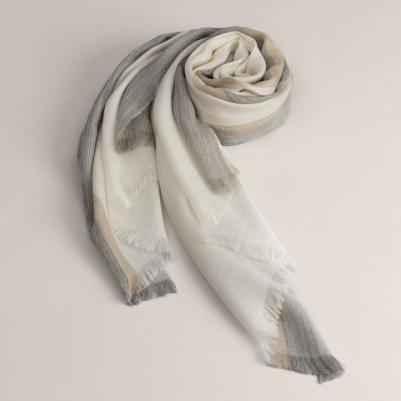 Палантин Мерсье экрю/серый 70х200 см, 1 пр – фото 3