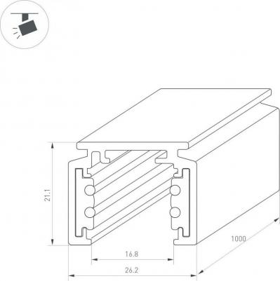 Шинопровод магнитный Mag-Orient-Track-2620-2000 037309 – фото 1