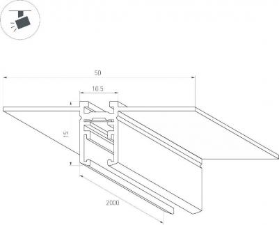 Шинопровод встраиваемый магнитный 24V MAG-MICROCOSM-TRACK-5015-FDW-2000 (BK) 043051 – фото 2