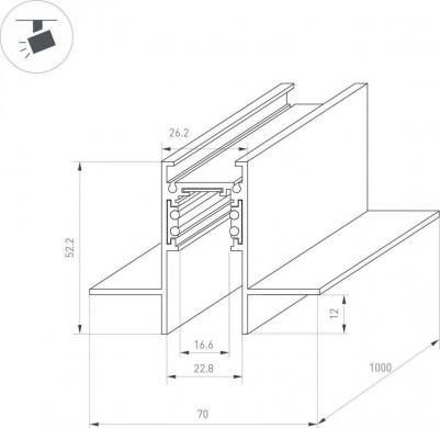 Встраиваемый трек MAG-ORIENT-TRACK-2652-FDW-1000 4650168528500 – фото 1