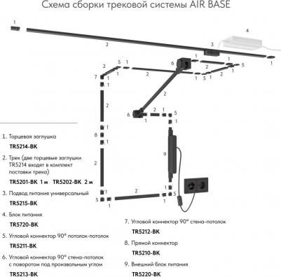 Шинопровод магнитный накладной 48V Air Base TR5202-GO – фото 3