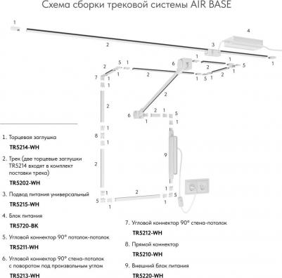 Шинопровод магнитный накладной 48V Air Base TR5202-WH – фото 4