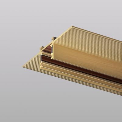 Шинопровод магнитный встраиваемый для ГКЛ 12,5мм, 2м, 48В DC, IP20, сатинированная латунь, алюминий Shine Hide TR5702-SB