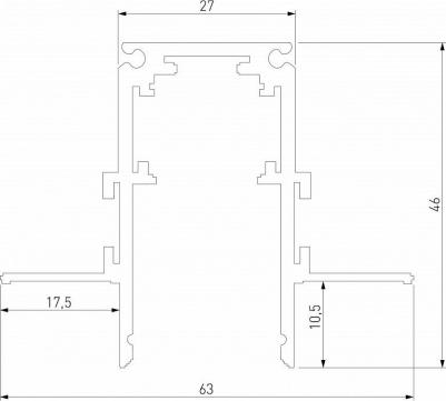 Шинопровод встраиваемый под ГКЛ 9,5мм (черный) Slim Magnetic 85210/00 – фото 3