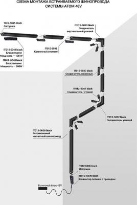 Встраиваемый магнитный шинопровод 48V 2м IT012-5030 black – фото 1