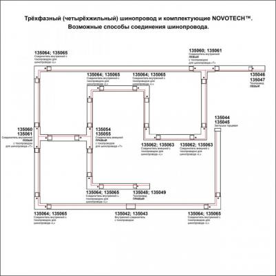 Трехфазный (четырехжильный) шинопровод 3м 135240 PORT черный 220V – фото 4