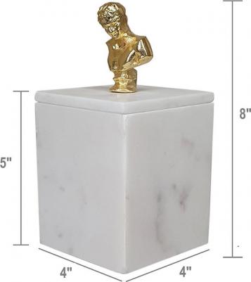 Шкатулка из белого мрамора 10х10х20см 78029-DS – фото 3