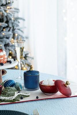 Шкатулка стекло 12х12х12см красная – фото 3