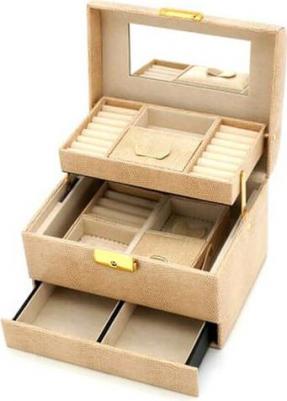 Шкатулка для украшений, бежевый, "рептилия", 20х15,5х13,5 см – фото 2