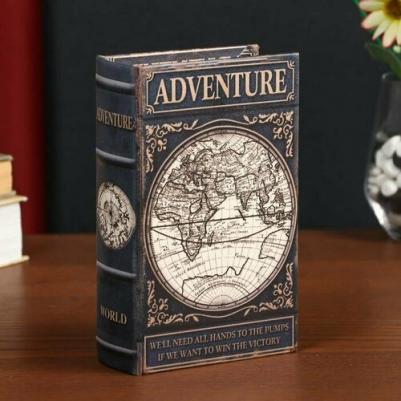 Сейф-книга дерево кожзам "Приключения. Карта" 17х11х5 см 4822212