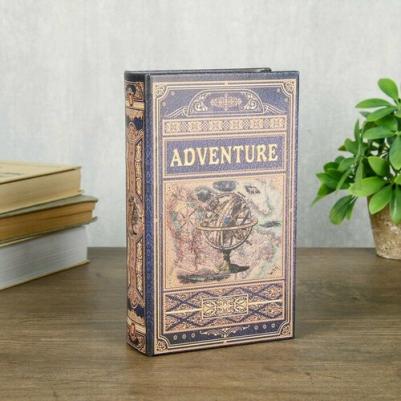 Сейф-книга дерево кожзам "Старинный глобус" 21х13х5 см 4070218