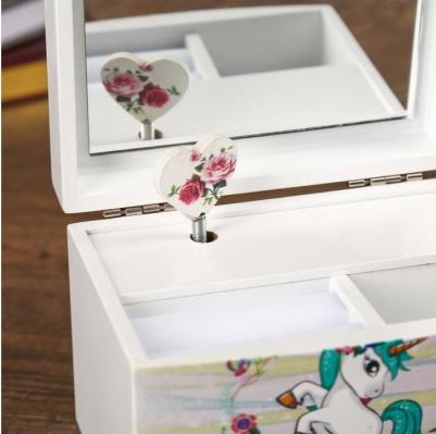 Шкатулка дерево комод 1 ящик музыкальная "Единорог с подсолнухами" 9х10х13 см 4768138 – фото 2