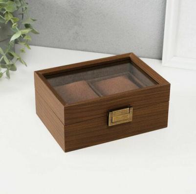 Шкатулка для часов 10 отделений "Дуб", дерево, с серебристой обводкой, 23x29.5x5.8 см – фото 6