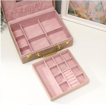 Шкатулка кожзам для украшений "Мокко" комбинированная чемодан 8х18х23 см – фото 1