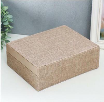 Шкатулка кожзам для украшений "Мокко" комбинированная чемодан 8х18х23 см – фото 7