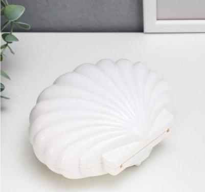 Шкатулка музыкальная механическая "Белая ракушка" 7,5х15,5х12 см – фото 2