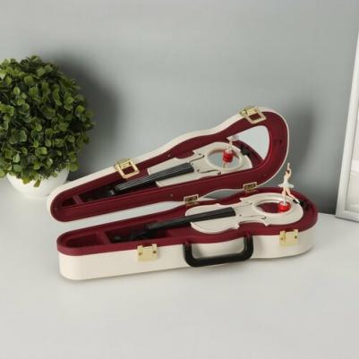 Шкатулка музыкальная пластик механическая "Скрипка" белая 6х34,5х12,7 см – фото 7