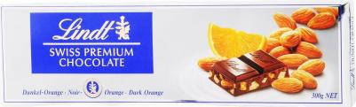 Шоколад Swiss Premium Темный с апельсином и миндалем 49% 300г – фото 1